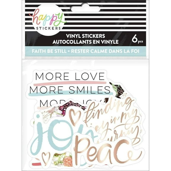 Happy Stickers Faith Be Still Die Cut Vinyl Decal Stickers - 6 Pack
