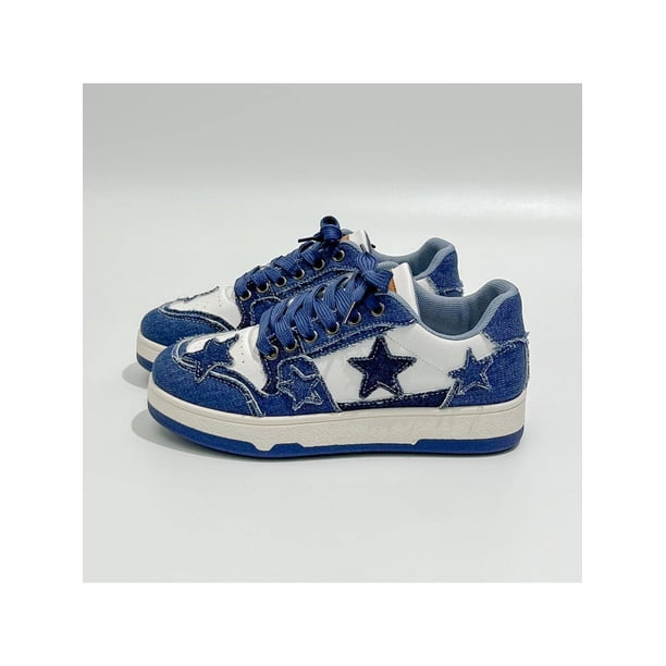 New Arrival Literary Fashion Star Printed Women Sneakers, Thick Sole Casual Shoes For Outdoor Activities