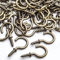 thumbnail image 3 of 200pcs 0.7inch Bronze Cup Hooks Screw Cup Hooks Ceiling Hooks Rubbed Screw-in Hanger Light Hooks Mug Hooks Holder for Outdoor and Indoor, 3 of 5