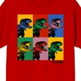 thumbnail image 2 of Jurassic Park Dinosaur Collage Crew Neck Short Sleeve Red Men's T-shirt, 2 of 4