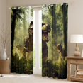thumbnail image 2 of Manfei Tyrannosaurus Rex Curtains Pack of 2 (42x84 Each) for Kids Boys, Wild Animal Curtains Blackout, Ancient Jungle Living Room Curtains, Luxury Bedroom Decor, 2 of 6