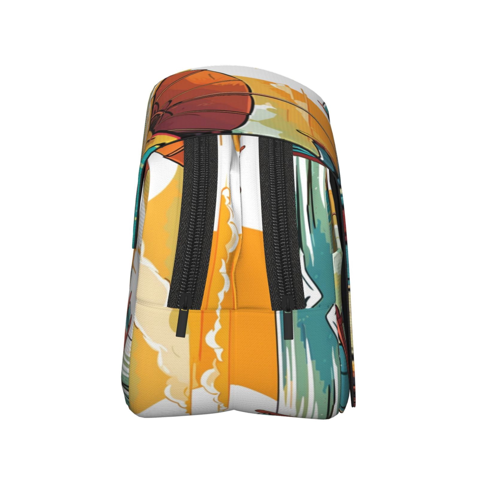 Rateoe Vintage Beach Sunset Pattern Double Clamshell Pen Case, Storage Organizer with Two Zipper Compartments– Holds Up to 50 Pencils & Pens