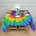 thumbnail image 3 of Colorful Tie Dye Pattern Square Tablecloth,Waterproof Square Table Cover,Wipeable Spillproof Washable Table Cover for Home Kitchen Party Decor 52"x52"(132x132cm), 3 of 6