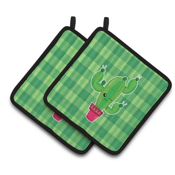Caroline's Treasures Cactus Plaid Pair of Pot Holders