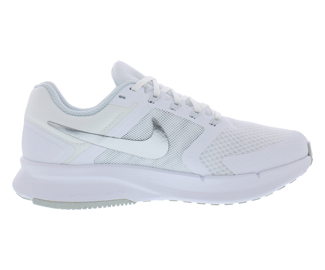 Womens Nike RUN SWIFT 3 Shoe Size: 6.5 White - Metallic Silver Running