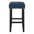 thumbnail image 5 of WestinTrends Lenox 24" upholstered nail head bar counter stools (Set Of 2), Black/Navy Blue, 5 of 8