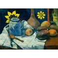 thumbnail image 2 of Gauguin, Paul 18x14 Black Ornate Wood Framed with Double Matting Museum Art Print Titled - Still Life with Teapot and Fruit, 2 of 4