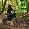 thumbnail image 2 of Wisairt 36V Electric Dirt Bike, 900W Electric Motorcycle for Teens, 22 MPH Speed & 16 Miles Range, 10.4Ah Battery Powered Ride on Dirt Bicycle with 16" Tire and Dual Disc Brakes, Ages 13+, Green, 2 of 11