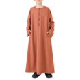 thumbnail image 2 of Boys Girls Robe Coat Long Sleeve Round Pocket Muslim Arab Casual Style, 2 of 9