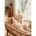 thumbnail image 5 of RUINIXCW Newborn Baby Girl Hospital Going Home Outfit Baby Girls Spring Fall Clothes Ruffle Trim Long Sleeve Wrapped Tie Romper Jumpsuit and Hat Set, 5 of 9