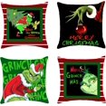 thumbnail image 1 of Juego de 4 fundas de almohada navideñas de 18.0 x 18.0 in, para decoraciones navideñas, funda de almohada de granja navideña de invierno, fundas de almohada de lino y algodón, decoración navideña para, 1 of 3