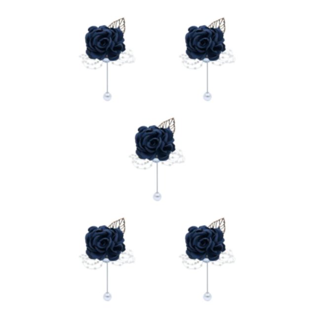 Decodeary Delicate And Refined Corsage Wedding Brooches Accessory To Treasure Formal dark blue 5Set