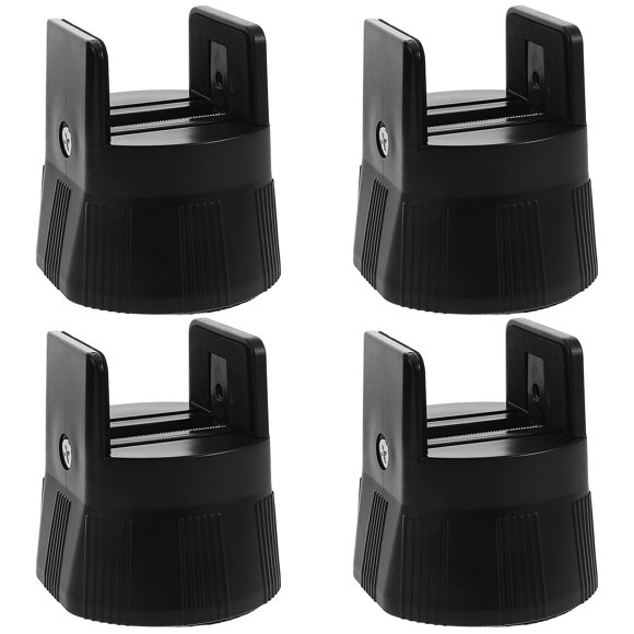Luxshiny 4PCS Black Bed Foot Pad ABS Noise Reduction Square Shape for Sofa