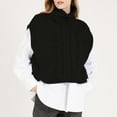 thumbnail image 3 of STETMN Women's Vest Sleeveless Sweater Cable Knit Turtleneck Top Loose Trendy Fall Clothes, 3 of 7