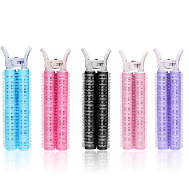 Raíz para el cabello Clips mullidos Bangs Peluquería Peluquería Horquillas Lazy Curly Tube Portátil Viaje Lavables Rollers 5pcs Color Random seitruly CE001442-06
