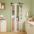 thumbnail image 2 of 40" X 84" Full Lite Frosted Glass / Mirror Bifold Barn Door With Hardware Kit for Pantry/Closet, 2 of 7