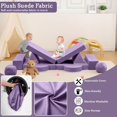 thumbnail image 6 of Corduroy Giant Bean Bag Chair Bed, Convertible 2-in-1 Floor Sofa Couch Bed with Washable Cover, Large Beanbag for Adults/Kids, Purple, 6 of 7