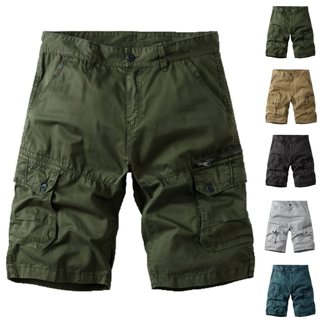 BADHUB Cargo Shorts for Men Classic Button Zipper Ripstop Work Shorts Durable Outdoor Hiking Shorts with Multi Pocket Clearance Army Green XXL