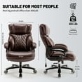 thumbnail image 5 of 600-lb Big and Tall Office Chair, Extra Wide Seat and Adjustable Lumbar, Heavy Duty Executive Chair with High Back,, 5 of 7
