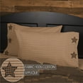 thumbnail image 2 of VHC Brands Farmhouse Star Appliqued Cotton Primitive Bedding Standard Pillow Case Set of 2, Charcoal Black, 2 of 6