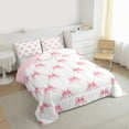 thumbnail image 3 of Feelyou Kawaii Bow-tie Full Size Comforter Sets, Cartoon Ribbon Pink Bedding Sets, 3pcs, 3 of 8