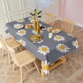 thumbnail image 3 of Gray White Flower Pattern Rectangle Tablecloth 60"x120",Waterproof Polyester Rectangle Table Cloth, Wipeable Spillproof Polyester Tablecloth for Dining, Camping, Indoor and Outdoor, 3 of 6