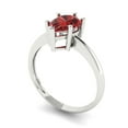 thumbnail image 2 of Solitaire Engagement Ring for Women - 1.5ct Natural Garnet in 14K White Gold Promise Ring, 2 of 6