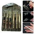 thumbnail image 2 of ROCKROK 6pcs Stainless Steel Tweezers Set for Precision Work and Crafting Precise Use, 2 of 12