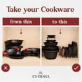 thumbnail image 5 of Cuisinel 5-Tier Pan Rack Silicone Coated Cookware Organizer for Cast Iron Skillets & Pots, 12.2" Black 2-Pack, 5 of 7