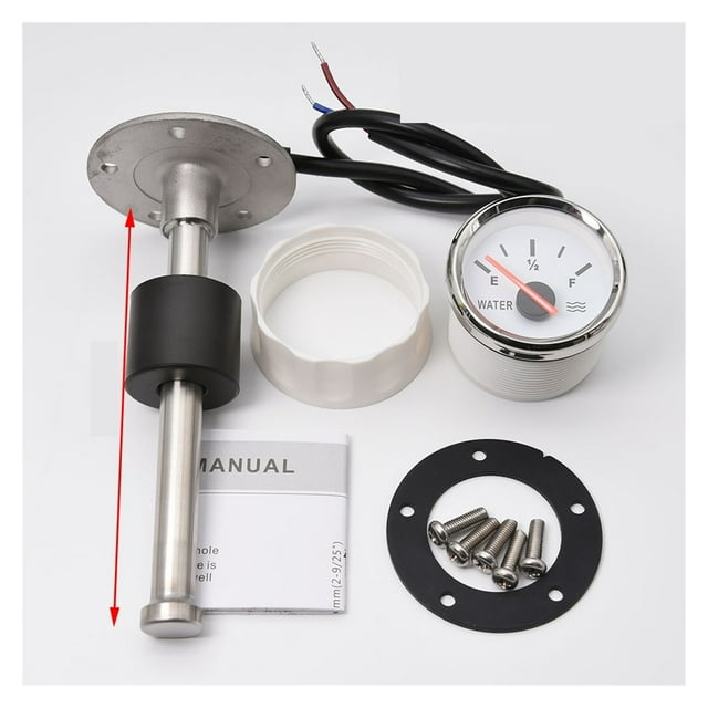 52mm Water Level Gauge With Water Level Sensor 0-190ohm Water Tank Level Meter Sender Unit Sensor For Car Boat ,Easy to Install