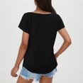 thumbnail image 6 of Xixinqiwan Women Shirts Short Sleeves,Women's Casual V Neck Solid Color Short Sleeve Loose T-shirts Short Sleeve V Neck Trendy Going Out Tops, 6 of 8