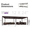 thumbnail image 2 of PURPLE LEAF 12' × 24' Louvered Pergola Outdoor Hardtop Adjustable Aluminum Sun Shade for Deck Garden Backyard Patio Retractable Roof Canopy Bronze, 2 of 8
