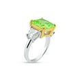 thumbnail image 4 of Rhodium Plated 925 Sterling Silver Past Present Future Green Ring CZ Jewelry Female Size 9, 4 of 4