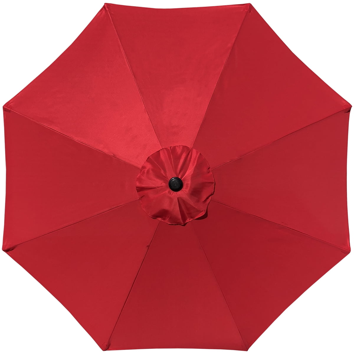 Kool Outdoor 9ft Patio Umbrella with Crank Handle and Push Button Tilt, Outdoor Market Umbrella with 8 Ribs - Red