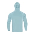 thumbnail image 4 of Moxiu Men's Sun Protection Hoodie with Mask UPF 50+ Long Sleeve Lightweight Hooded Rash Guard Shirts Hiking Fishing Summer Tops Light Blue,XL, 4 of 9
