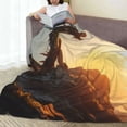 thumbnail image 6 of Salouo Seaside Sunset Cool Dragon Print Bed Blankets,Flannel Blanket Comfortable Air Conditioning Blanket Lightweight Blanket for Sofa Bed Travel & Couch -50"x40", 6 of 8