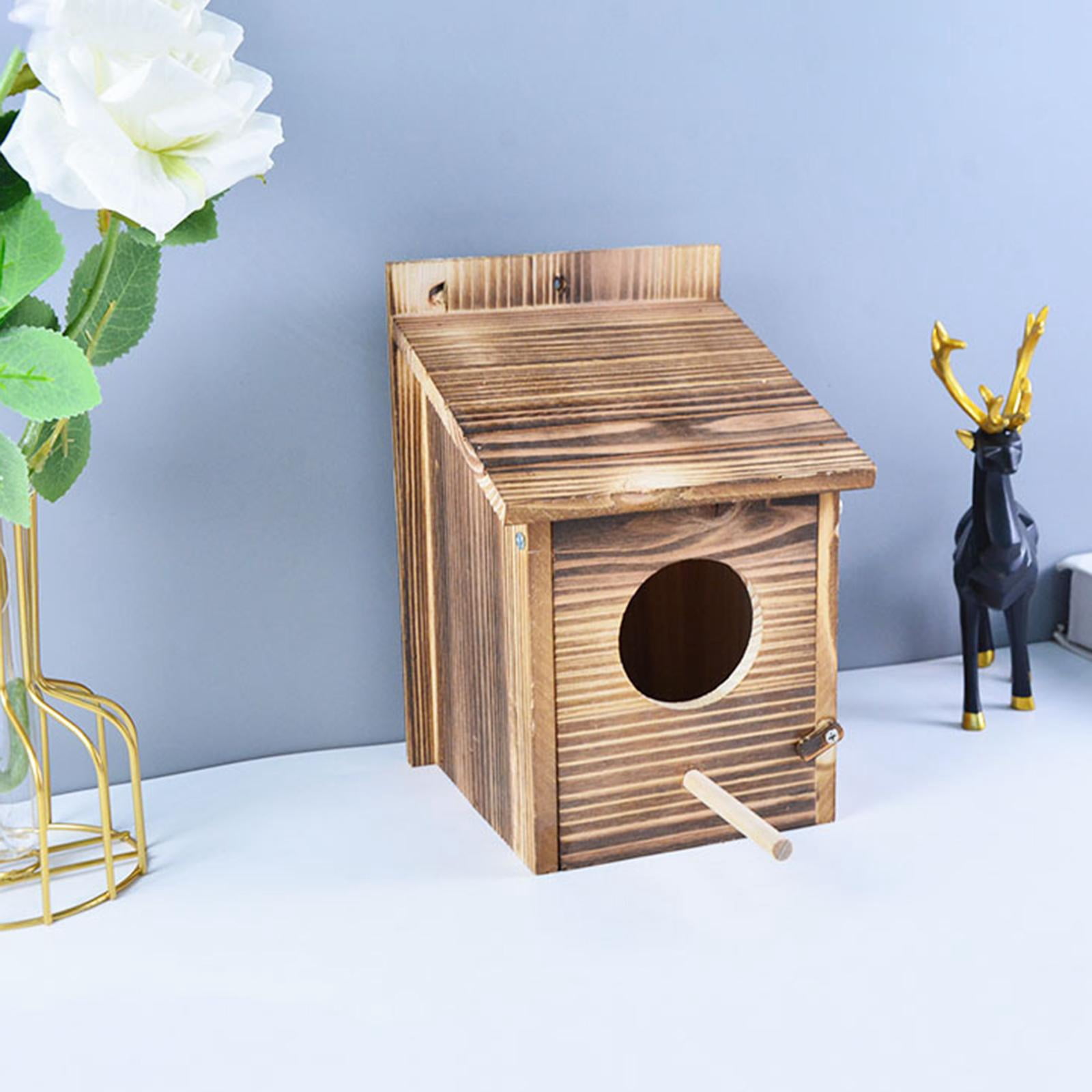 Wooden Bird House Cage Parrot Bird Hut Mating Hatching Decoration