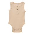 thumbnail image 1 of Newborn Baby Summer Sleeveless Romper Solid Color Ribbed Knit O Neck Jumpsuit, 1 of 6