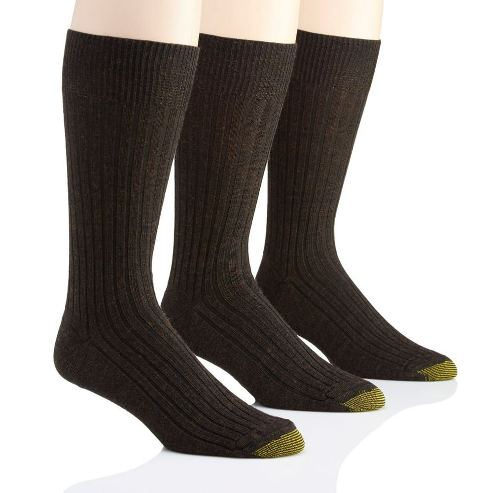 GOLDTOE Men's Gold Toe 1446S Windsor Wool Crew Dress Socks 3 Pack