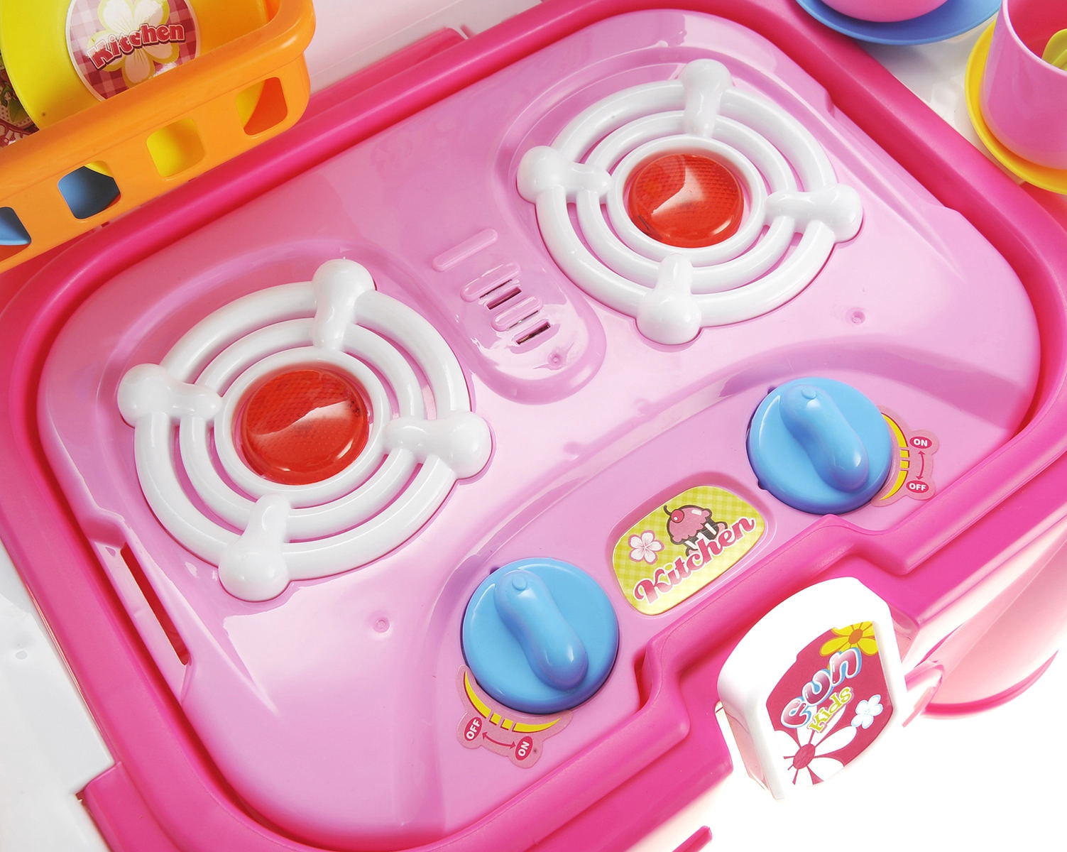 Kitchen Connection Portable Kids Kitchen Cooking Set Toy With Lights And Sounds, Folds Into Stepstool