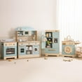 thumbnail image 3 of Robud 4 Groups Play Kitchen Playset Kids, Wooden Kitchen Set with Realistic Sound, Ice Maker, Fridge, Oven, Washing Machine, Pretend Play Toy Kitchen Set, Gift for Boys Girls, Blue, 3 of 8