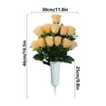 thumbnail image 3 of Artificial Rose Bouquet with Bucket, 12 Head Cemetery Decorative Flowers Memorial Arrangement, 3 of 5