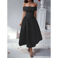 thumbnail image 4 of Vestido de Noche de Cóctel con Hombros Descubiertos y Cremallera para Mujer Negro XL, 4 of 7
