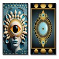 thumbnail image 2 of Designart "Radiant Eye Captures the Beholder II" Modern Abstract Framed Wall Art Set Of 2 - Traditional Blue Frame Gallery Set For Office Decor, 2 of 6