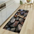 thumbnail image 1 of Cobblestone Bath Mat, Rustic Natural Rubble Stone Wall Design, Non-slip Floor Mat Kitchen Bedroom Entrance Mat Flannel Living Room Carpet (15.75"*47.24"), 1 of 3