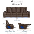 thumbnail image 2 of Seatcraft Virtuoso LT Zero-Gravity HeatZero Italian Leather Home Theater Seating, Heat & Massage, Power Headrest, Power Recline, Row of 4 Sofa, Brown, 2 of 9
