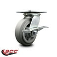 thumbnail image 2 of 6 Inch Heavy Duty Thermoplastic Rubber Caster with Ball Bearing and Brake SCC, 2 of 2