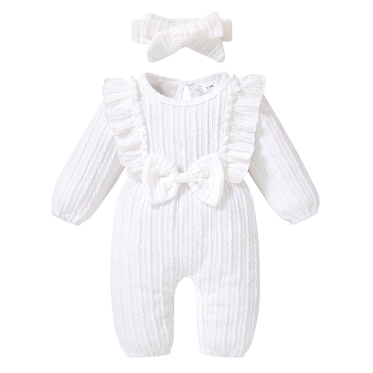 Younger Tree Baby Girl Ruffle Romper with Headband photo 1