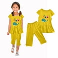 thumbnail image 5 of Girls' Sleepwear Agkizg 2-Piece Girls' Pajama Sets,Kids Nightwear Loungewear Clothes Set,Round Neck Print Short Sleeved Elastic Waist Cropped Pants Two-piece Set, 5 of 5