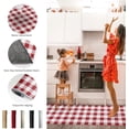 thumbnail image 6 of Kitchen Rugs and Mats 2 Pieces Red Buffalo Plaid Runner Rug Sets White Check Soft Comfort Standing Kitchen Mats for Floor Absorbent Area Rugs Carpet Non Slip Farmhouse Cushioned Doormat Home Decor, 6 of 7
